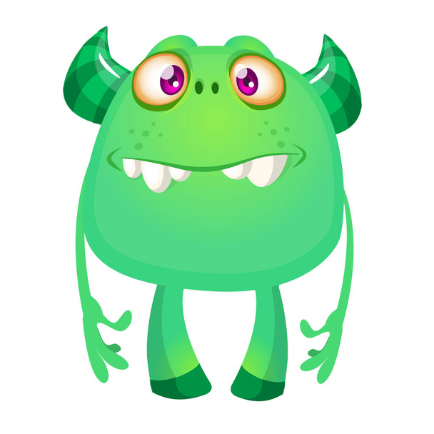 Funny cartoon monster. Vector illustration of cute monster character - Vector, Image