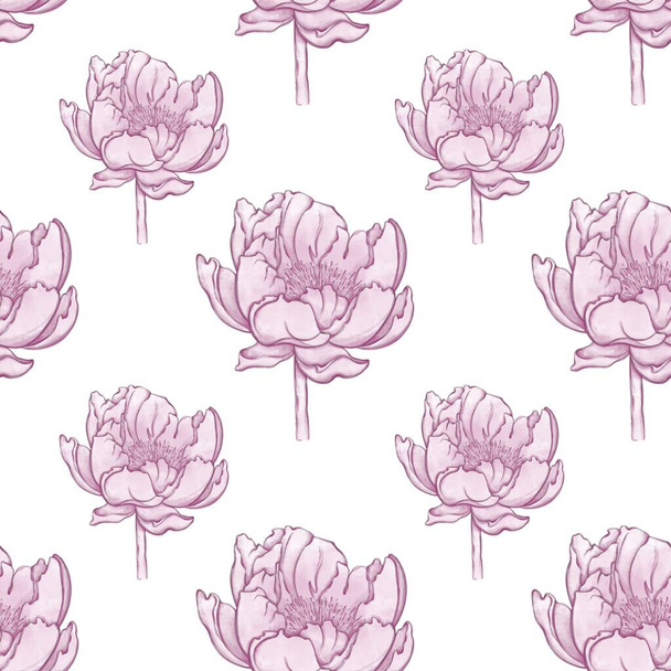 Seamless pattern with peonies. Pattern for textiles, clothing, wallpaper, printing on stationery, accessories. - Foto, immagini