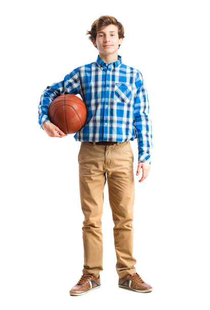 teenager holding a basket ball - Φωτογραφία, εικόνα