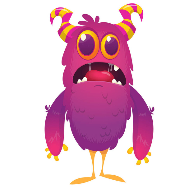 Scary cartoon monster face expression. Vector monster avatar - Vettoriali, immagini
