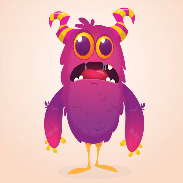 Scary cartoon monster face expression. Vector monster avatar - Vettoriali, immagini