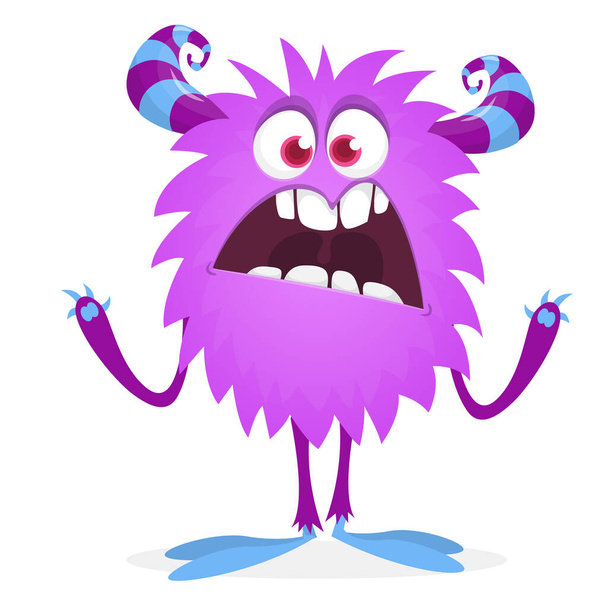 Angry cartoon monster. Vector Halloween illustration isolated - Vetor, Imagem