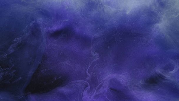 Mist texture. Smoke background. Ink water. Magic night sky. Purple blue color glitter particles steam haze cloud abstract art free space. - Foto, Bild