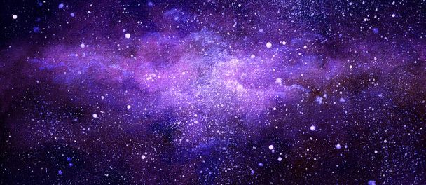 Cosmic illustration. Beautiful colorful space background. Watercolor - Photo, Image