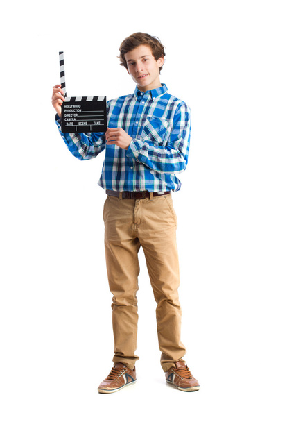 teenager with clapperboard. - Foto, Bild