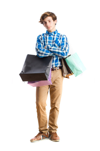 teenager holding a shopping bags - Photo, Image