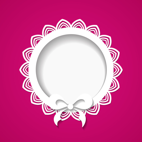 Pink background with a lacy frame - Vecteur, image