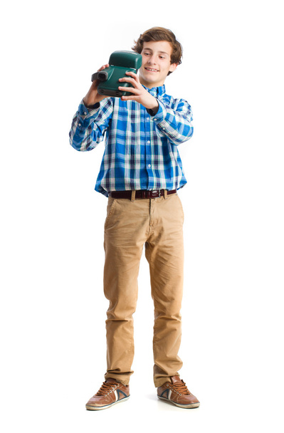 Teenager getting a photo - 写真・画像