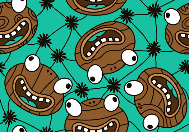 Cartoon kawaii animals seamless frogs pattern for wrapping paper and fabrics and linens and kids clothes print and kindergarten textiles. High quality illustration - Zdjęcie, obraz