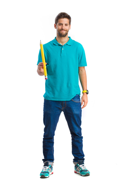 guy holding a pencil - Photo, image