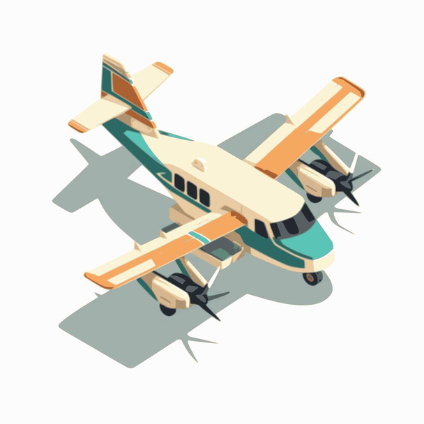  Airplane 3d isometric illustration. Flat 3d isometric high quality transport - Vector, Imagen