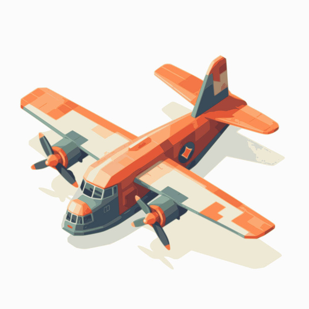  Airplane 3d isometric illustration. Flat 3d isometric high quality transport - Вектор,изображение