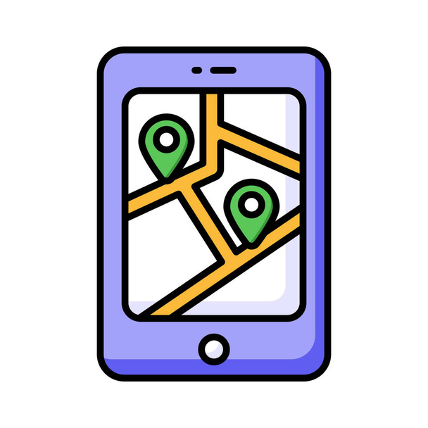 Mobiles Navigationsvektordesign im modernen Stil, einfach zu bedienendes Symbol - Vektor, Bild