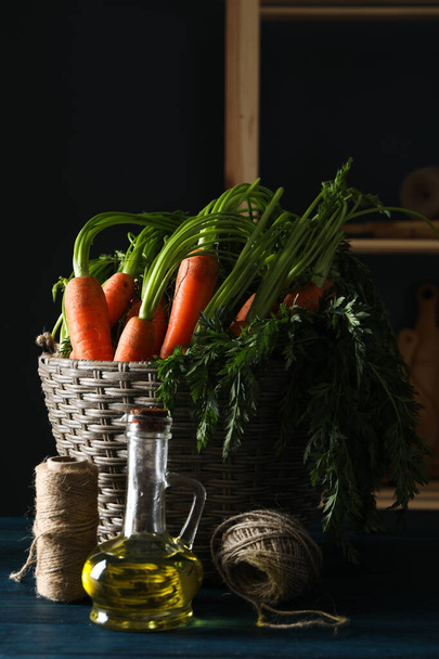 Fresh carrot, concept of harvest, harvest season - Foto, immagini
