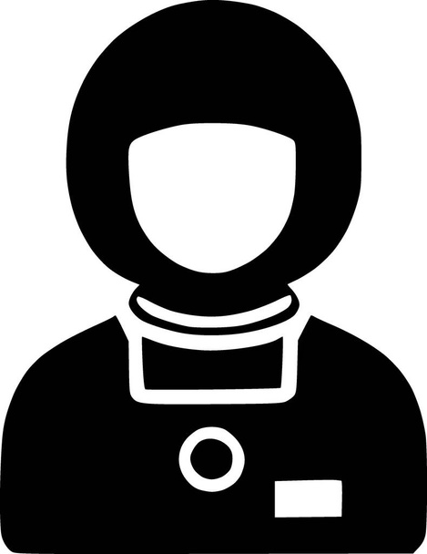 schwarzer Raumfahrer-Avatar. Webikone - Foto, Bild