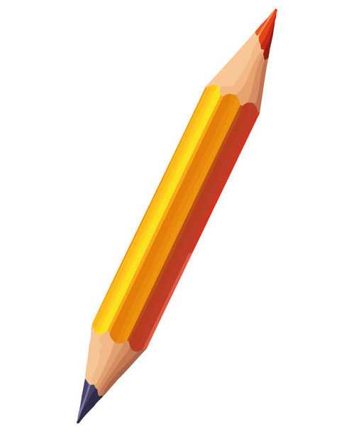 Κίτρινα πολύχρωμα μολύβια εικονογράφηση πάνω από λευκό - Διάνυσμα, εικόνα