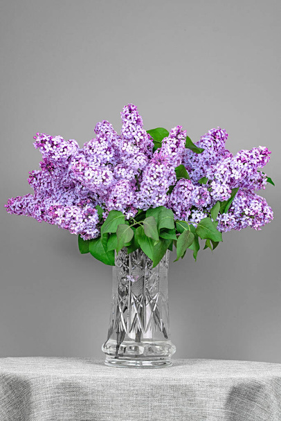 Violet Purple Lilac Flowers in Vase - Zdjęcie, obraz