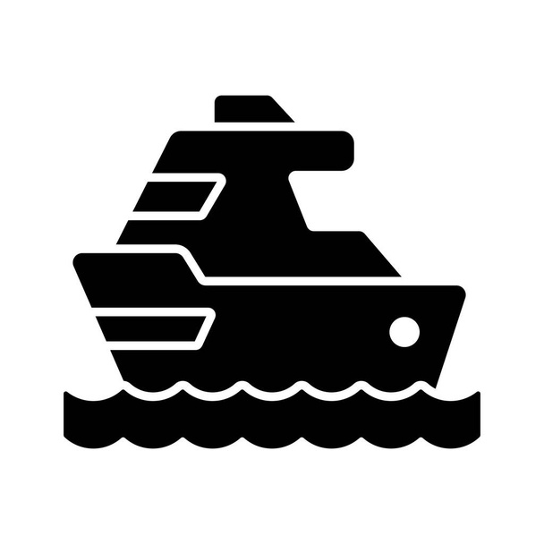 Motor yacht vector design, boat for sea traveling icon, luxury ship for trip or party in the ocean - Vecteur, image