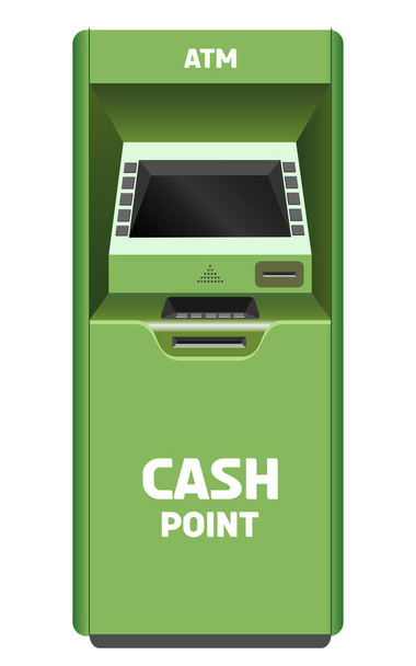 realistický vektorový ATM v zelené barvě - Vektor, obrázek