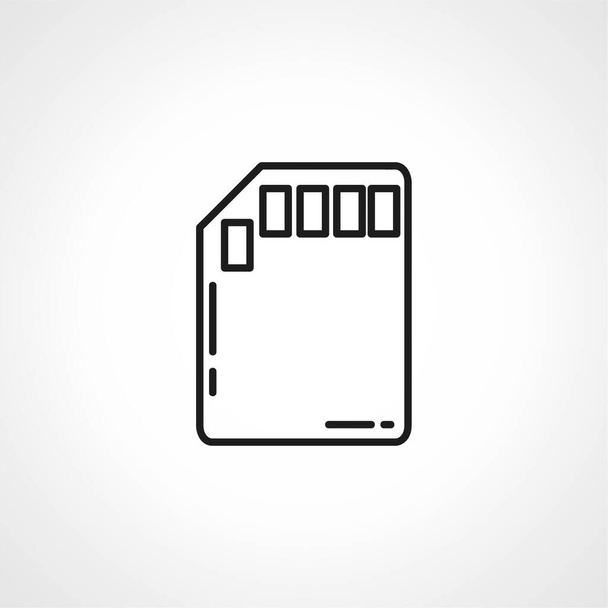 SD Card Line Icon. micro card outline icon - Вектор,изображение