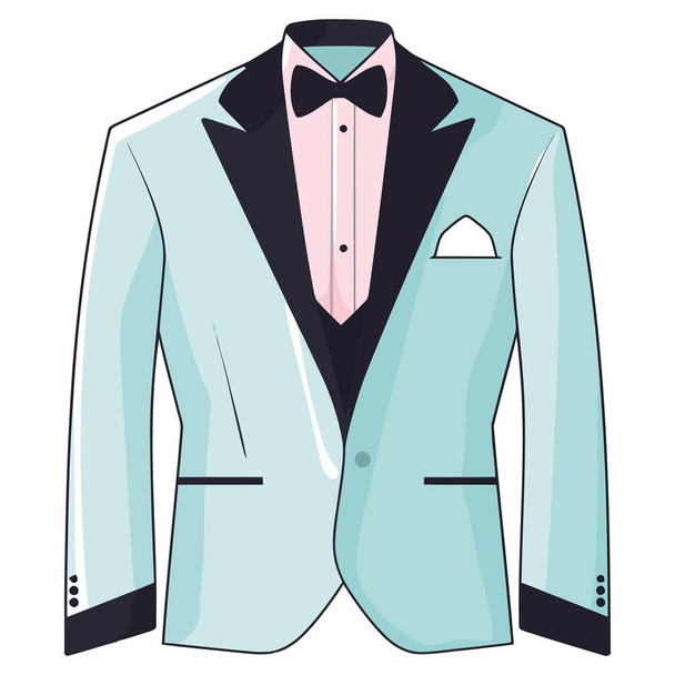 Elegáns üzletember kék öltönyben és fehér nyakkendőben. - Vektor, kép