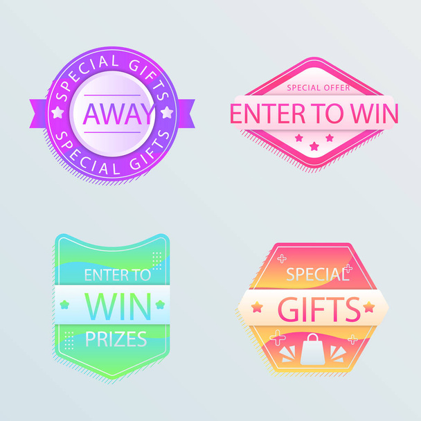 Enter Win Stickers Vector Illustration - Vector, Image
