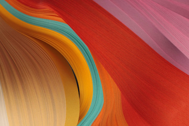 Color strip gradient wave grain paper. Abstract texture background. - Foto, afbeelding