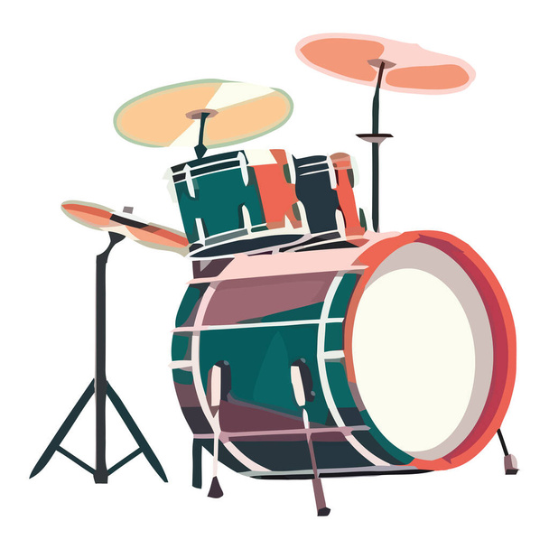 Diseño de tambor de percusión brillante sobre blanco - Vector, Imagen