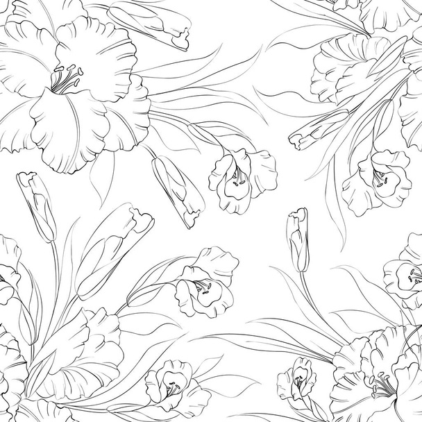 Floral seamless pattern. Vector botanic - Vetor, Imagem