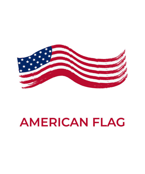 Feliz día de la independencia de América con bandera nacional. - Vector, imagen