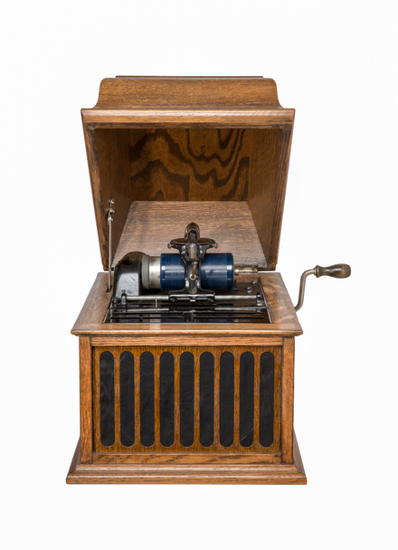 Antique Phonograph Isolated on White - Photo, Image