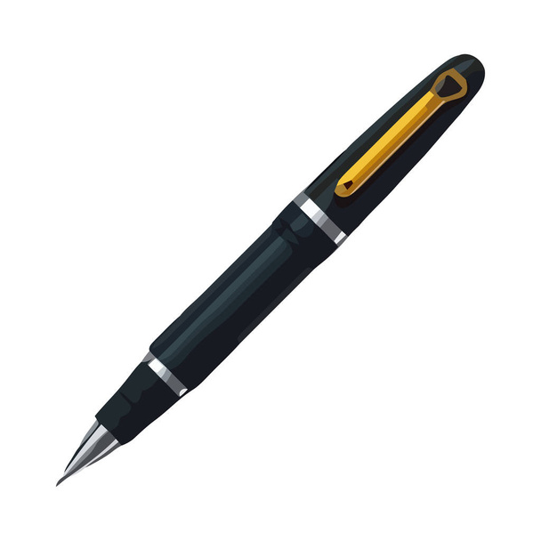 Металева піктограма чорного чорнила ручки ізольована
 - Вектор, зображення