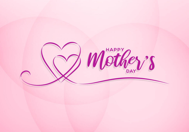 Feliz Mãe Dia saudação com coração estilista, cartão de saudação celebração Dia das Mães. - Vetor, Imagem