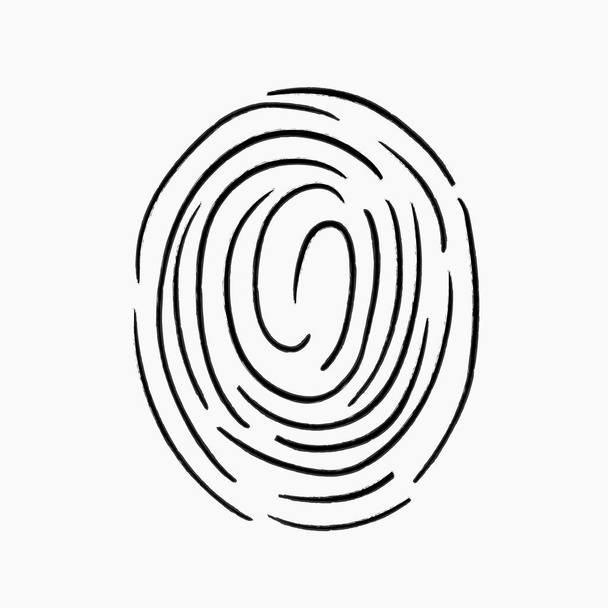 Vector isolated illustration of fingerprint. Touch screen. - Vector, imagen