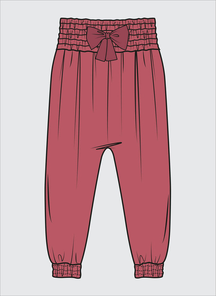 GIRLS AND TEENS PANTS TROUSER AND BOTTOMS - Vector, afbeelding