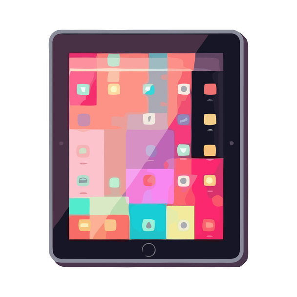 moderno dispositivo tablet tech icona piatta isolato - Vettoriali, immagini