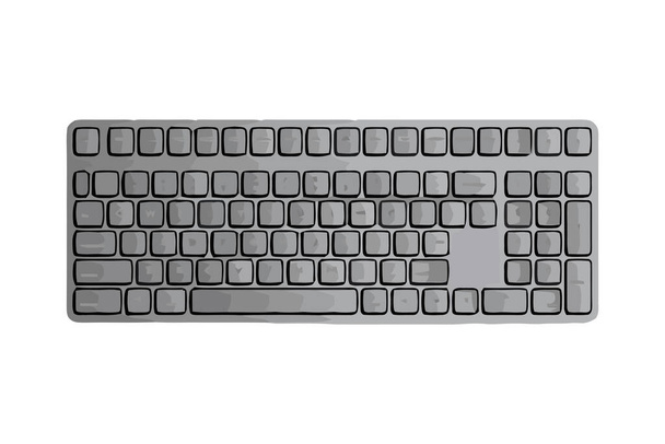 clavier moderne gris dispositif technique isolé - Vecteur, image