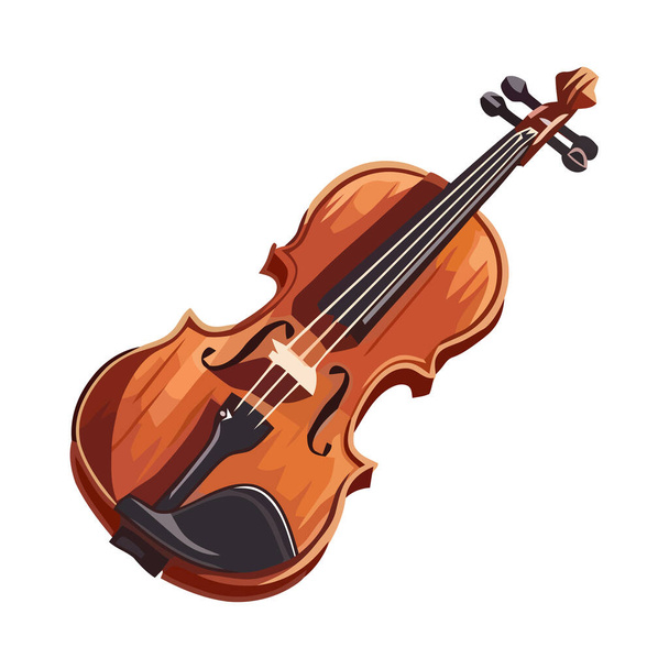 violon instruments à cordes icône musicale isolé - Vecteur, image