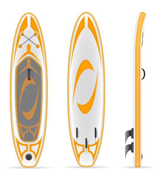 inflatable sup board for outdoor activities and water sports vector illustration isolated on white background - ベクター画像