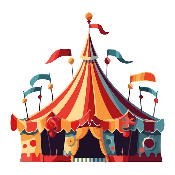 Fond de tente de carnaval coloré pour la célébration de l'anniversaire isolé - Vecteur, image