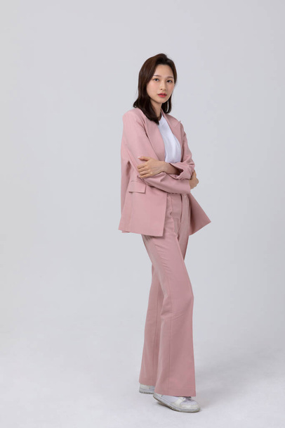 business concept korean young woman, standing. studio shot - Valokuva, kuva