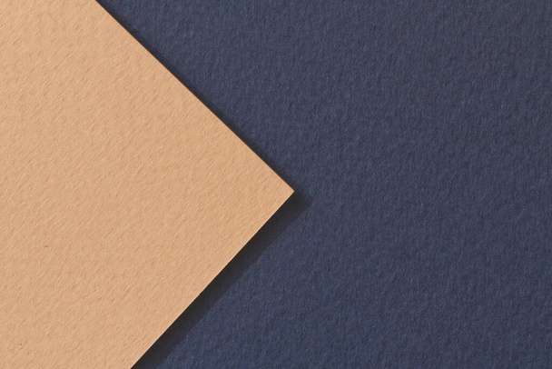 Rough kraft paper background, paper texture blue beige colors. Mockup with copy space for text - Foto, Imagem