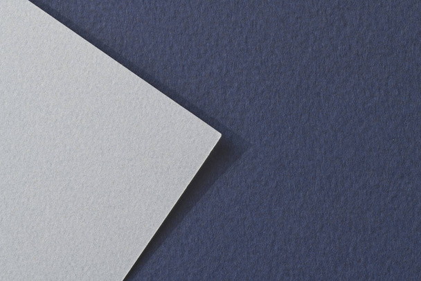 Fondo de papel kraft áspero, textura de papel colores grises azules. Mockup con espacio de copia para texto - Foto, Imagen
