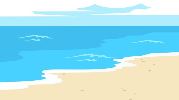 strand és tenger, vektor illusztráció - Vektor, kép