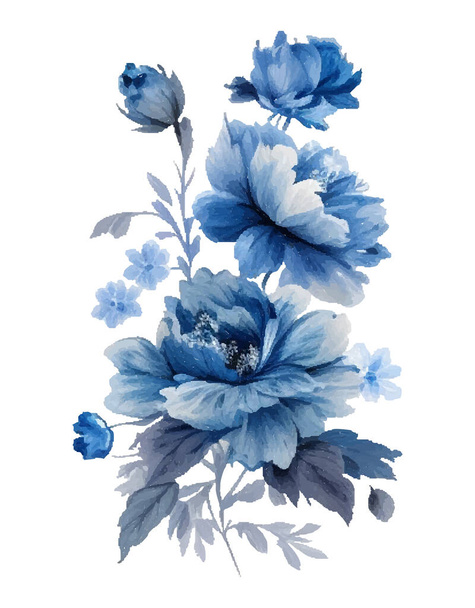 Modello di fiori blu. modello senza cuciture può essere utilizzato per carta da parati, riempimenti modello, sfondo della pagina web, texture di superficie - Vettoriali, immagini