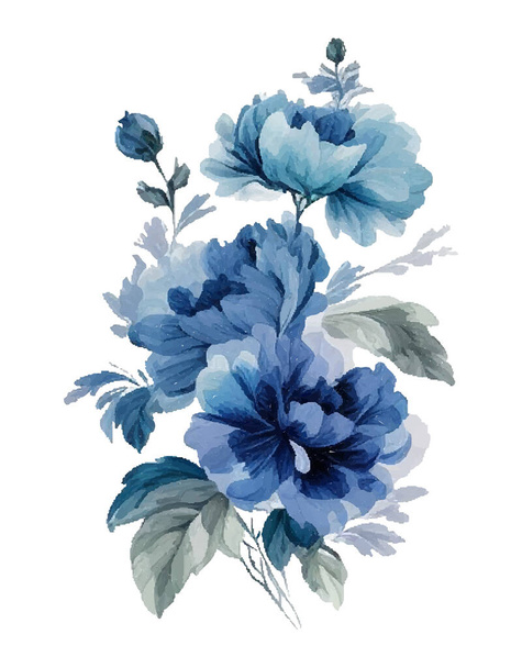 Візерунок синіх квітів. Безшовний візерунок може бути використаний для шпалер, заповнення візерунків, тла веб- сторінки, текстур поверхні
 - Вектор, зображення