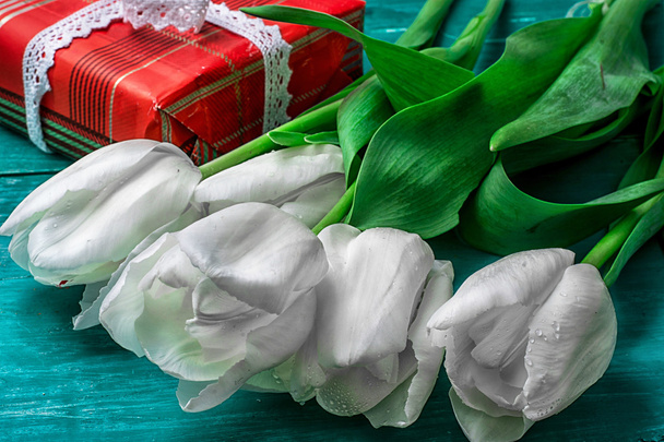 Geschenk für Ihre Lieblings-Hintergrund Tulpen - Foto, Bild