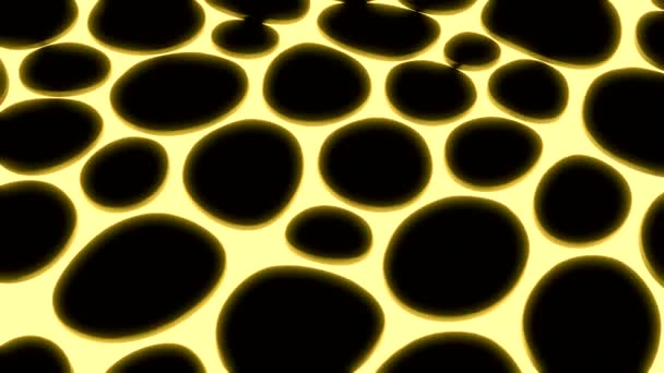 Sarı delikli siyah arkaplan. Tasarım. Açık yeşil ve sarı delikler çizgi film animasyonlarında parıldayan delikler. Yüksek kalite 4k görüntü - Video, Çekim