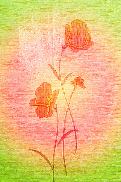 Poppies on the canvas. - Photo, Image