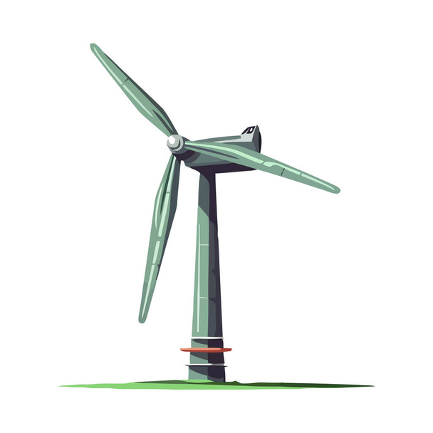 Tournage de l'hélice éolienne, production d'électricité durable isolée - Vecteur, image